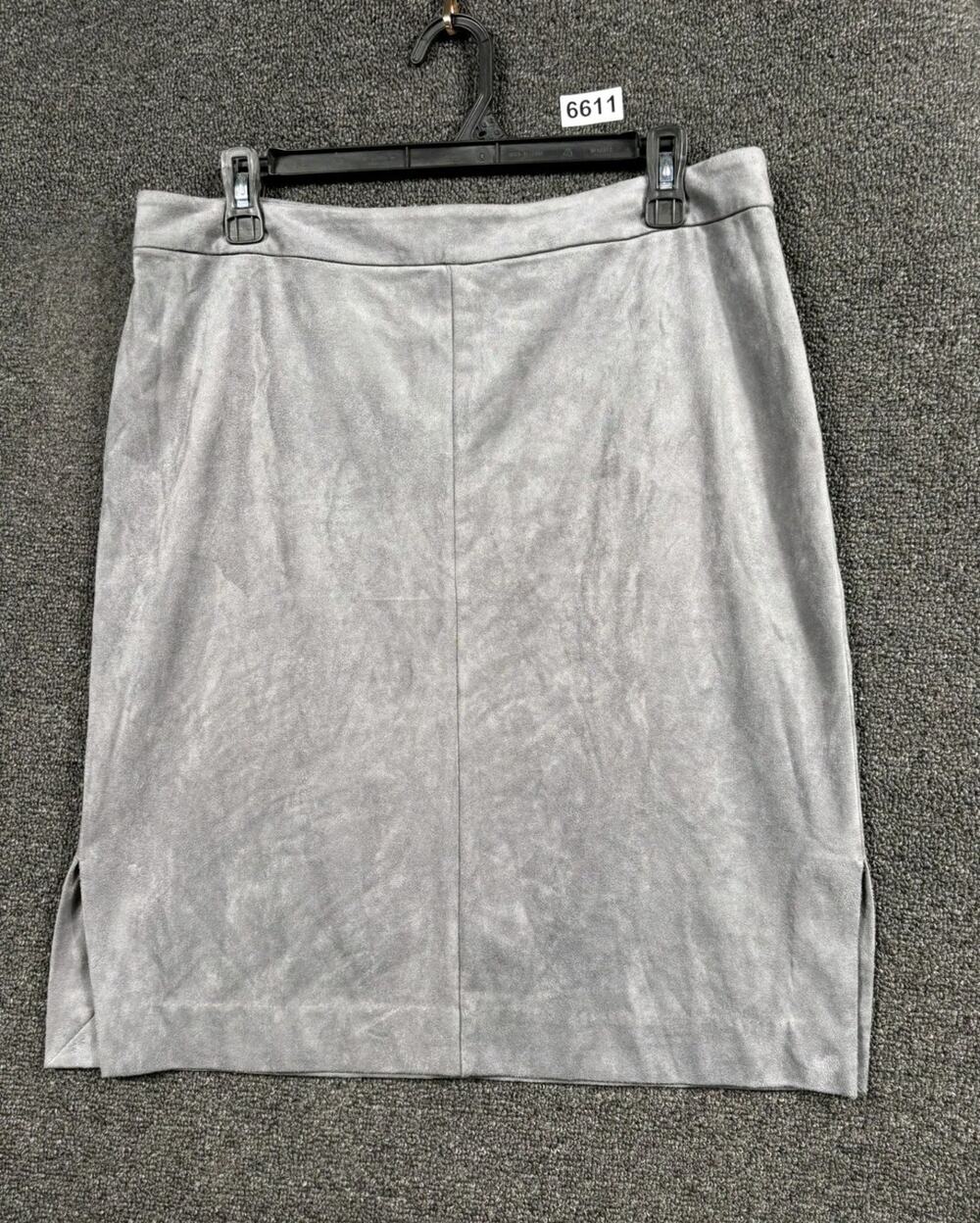 Ann Taylor Loft Straight Pencil Skirt Womens Size 13P Gray Lined Back Zip NEW